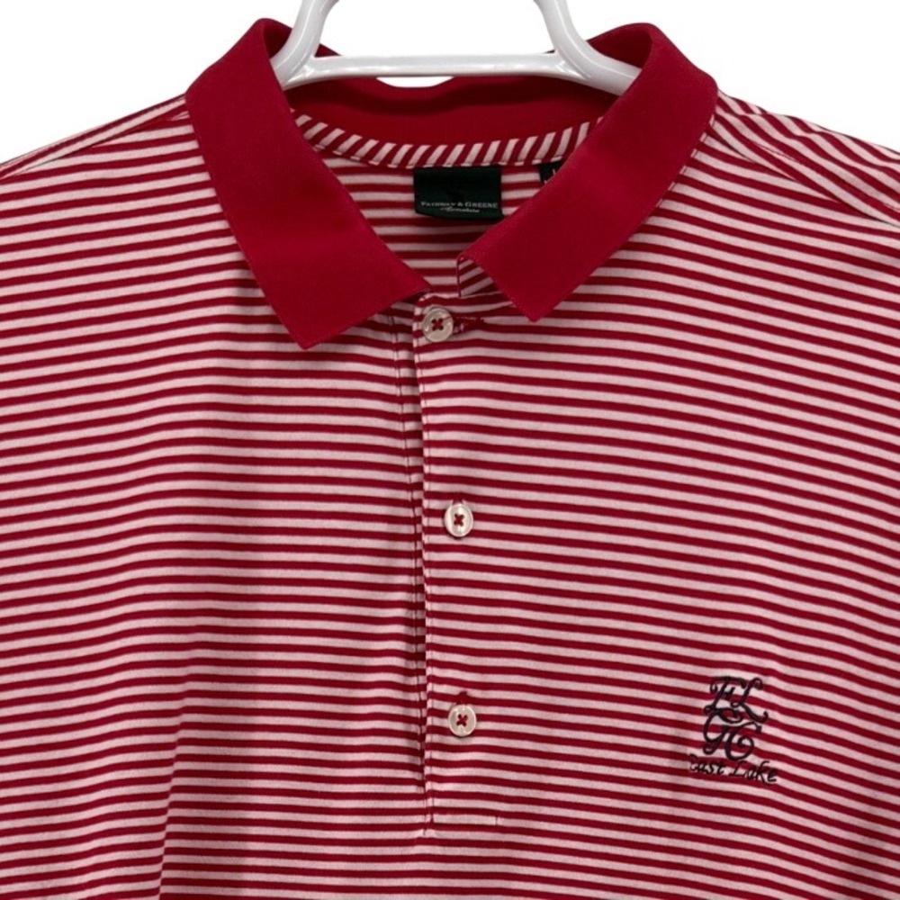 Fairway & Greene Signature Red White Striped Polo East Lake Golf Club Mens L